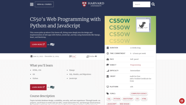 harvard web development
