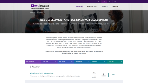 nyu web development courses