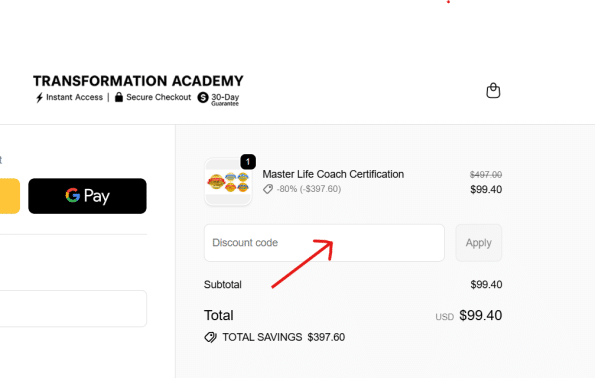 transformation academy discount